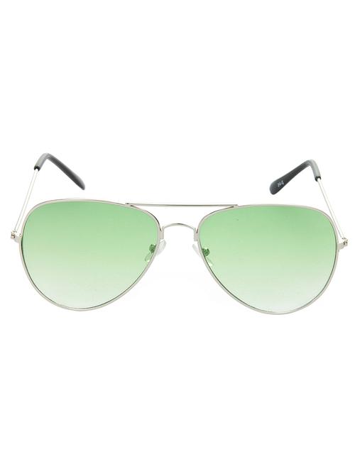 hrinkar men women boys & girls aviator &  sunglasses silver frame, green lens (medium) - 18242270 - Very Small Image - 1