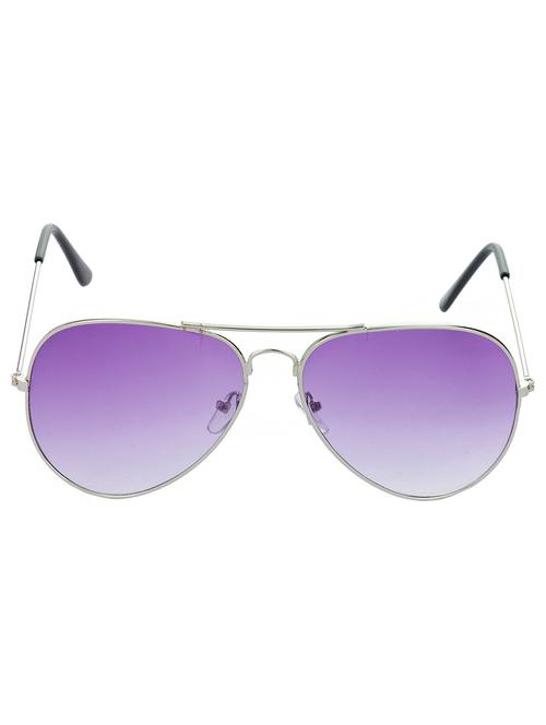 hrinkar men women boys & girls aviator &  sunglasses silver frame, violet lens (medium) - 18242271 - Very Small Image - 1