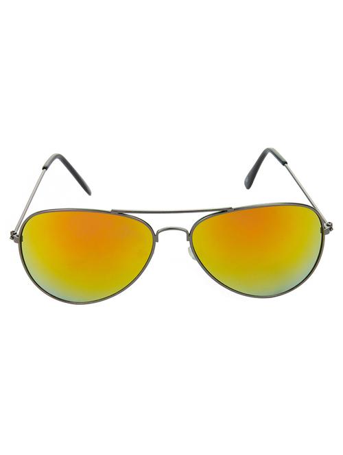 hrinkar men women boys & girls aviator &  sunglasses grey frame, yellow lens (medium) - 18242294 - Very Small Image - 1