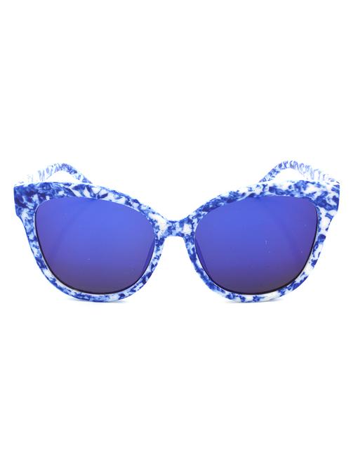 hrinkar men women boys & girls round &  sunglasses white frame, blue lens (medium) - 18242421 - Very Small Image - 1