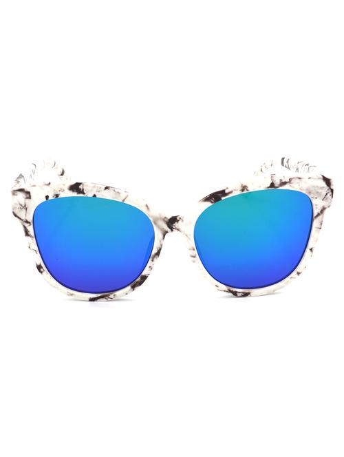 hrinkar men women boys & girls round &  sunglasses white frame, blue lens (medium) - 18242422 - Very Small Image - 1