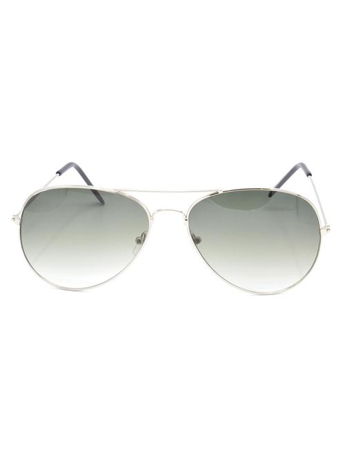 hrinkar men women boys & girls aviator &  sunglasses silver frame, green lens (medium) - 18242465 - Very Small Image - 1
