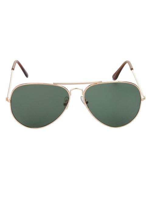 hrinkar men women boys & girls aviator &  sunglasses golden frame, green lens (medium) - 18243109 - Very Small Image - 1
