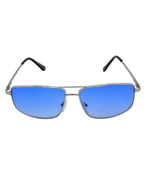 hrinkar men women boys & girls rectangular &  sunglasses silver frame, clear lens (medium) - 18243113 - Very Small Image - 1