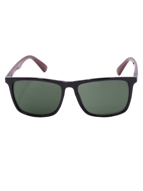 hrinkar men women boys & girls rectangular &  sunglasses black & brown frame, green lens (medium) - 18243603 - Very Small Image - 1