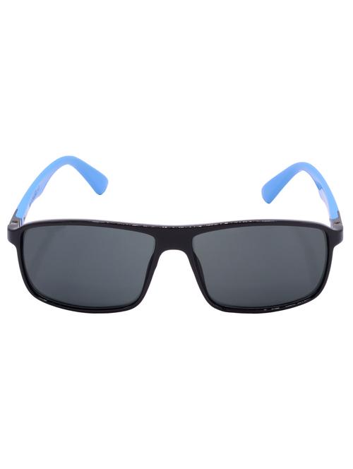 hrinkar men women boys & girls rectangular &  sunglasses black & sky blue frame, grey lens (medium) - 18243649 - Very Small Image - 1