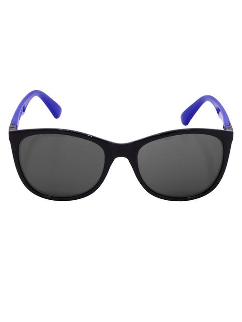 hrinkar men women boys & girls cat-eye &  sunglasses black & blue frame, grey lens (medium) - 18243712 - Very Small Image - 1