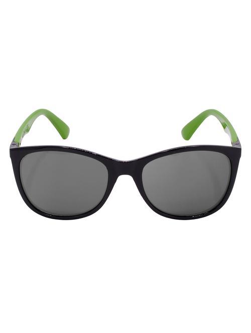 hrinkar men women boys & girls cat-eye &  sunglasses black & green frame, grey lens (medium) - 18243728 - Very Small Image - 1