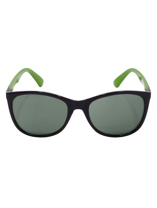hrinkar men women boys & girls cat-eye &  sunglasses black & green frame, green lens (medium) - 18243732 - Very Small Image - 1