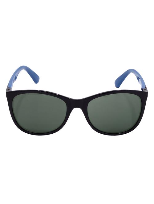 hrinkar men women boys & girls cat-eye &  sunglasses black & sky blue frame, green lens (medium) - 18243740 - Very Small Image - 1