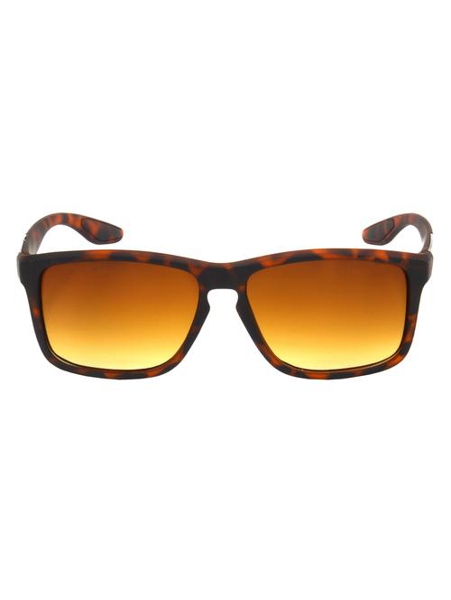 hrinkar men women boys & girls retro square &  sunglasses brown frame, clear lens (medium) - 18243788 - Very Small Image - 1