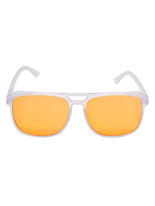 hrinkar men women boys & girls retro square &  sunglasses white frame, grey lens (medium) - 18243906 - Very Small Image - 1