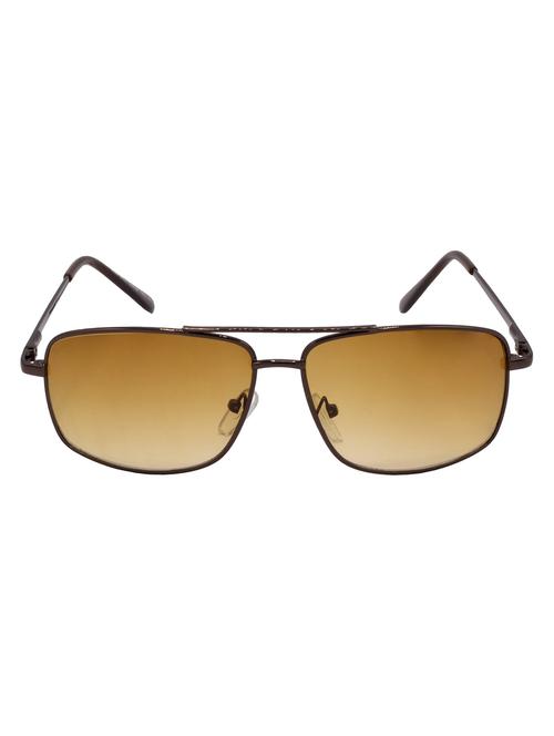 hrinkar men women boys & girls rectangular &  sunglasses brown frame, clear lens (medium) - 18243909 - Very Small Image - 1