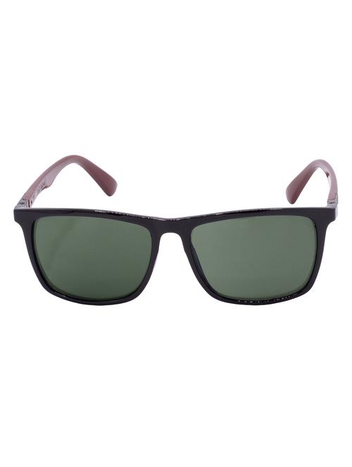 hrinkar men women boys & girls rectangular &  sunglasses black & brown frame, green lens (medium) - 18244022 - Very Small Image - 1
