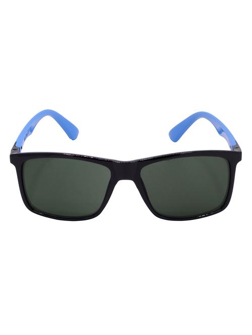 hrinkar men women boys & girls rectangular &  sunglasses black & sky blue frame, green lens (medium) - 18244044 - Very Small Image - 1