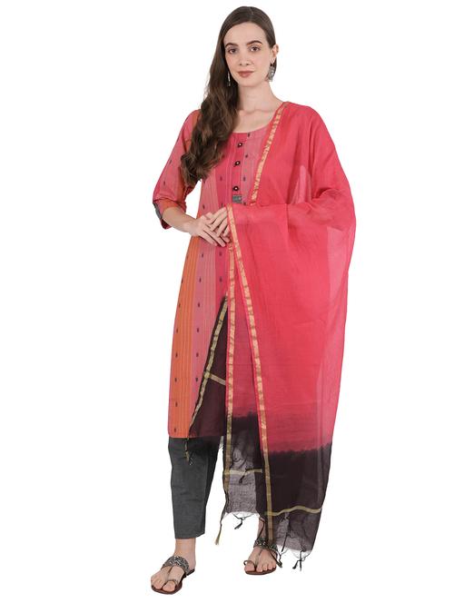 peach cotton suit  set - 18244293 - Very Small Image - 1