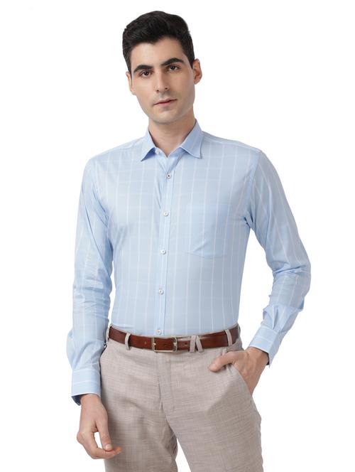 light-blue checkered formal shirt - 18244481 - Very Small Image - 1