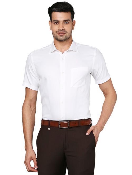 white solid formal shirt - 18244513 - Very Small Image - 1
