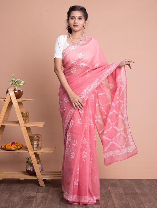 batik printed saree  with blouse - 18244594 - Very Small Image - 1