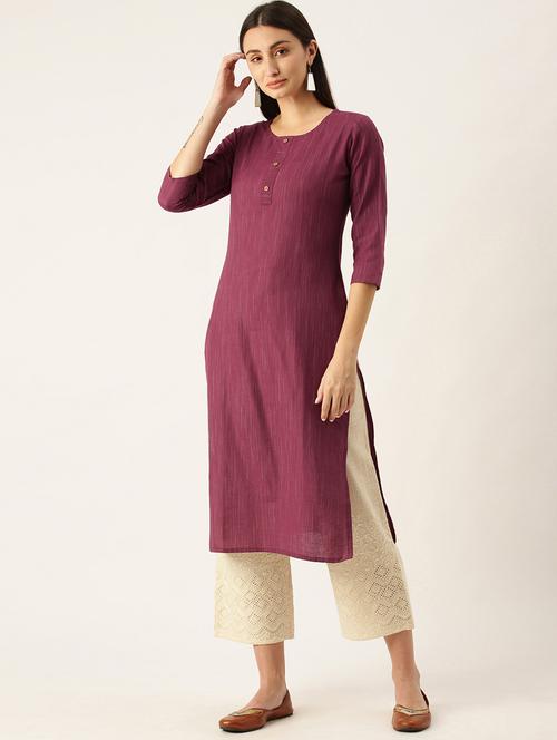 women's straight kurta - 18247844 - Very Small Image - 1