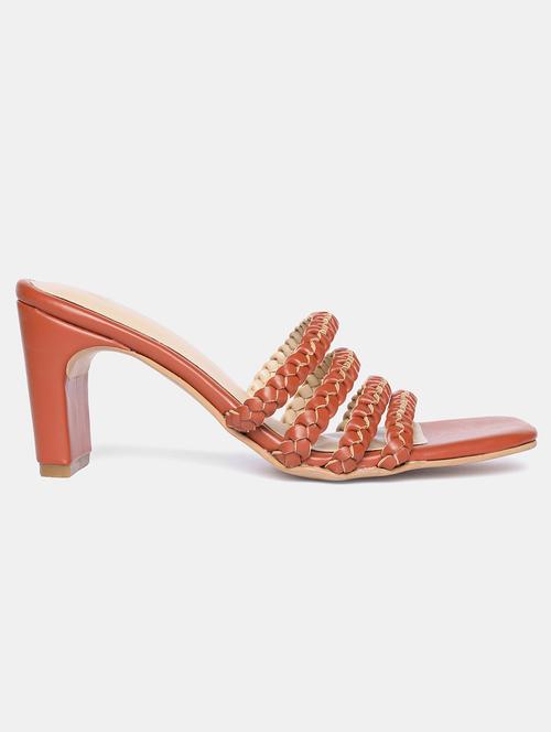 tan pu ethnic sandals - 18247946 - Very Small Image - 1