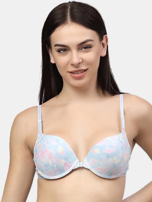 light blue printed push up bra - 18248389 - Very Small Image - 1
