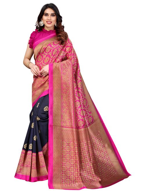pink art silk mysore saree with blouse - 18248740 - Very Small Image - 1