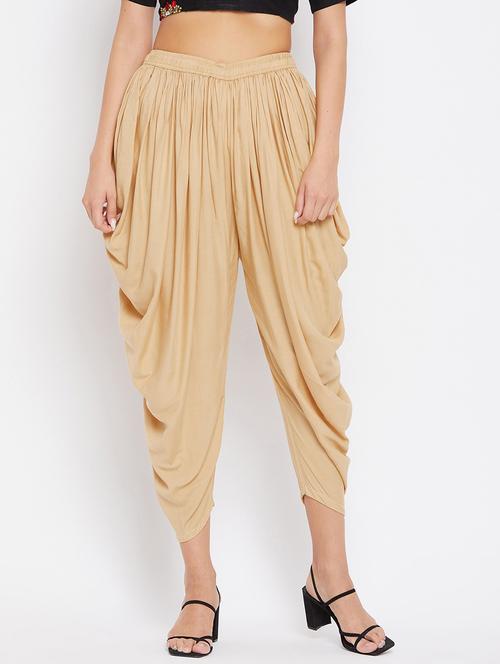 beige rayon dhoti salwar salwars - 18248816 - Very Small Image - 1