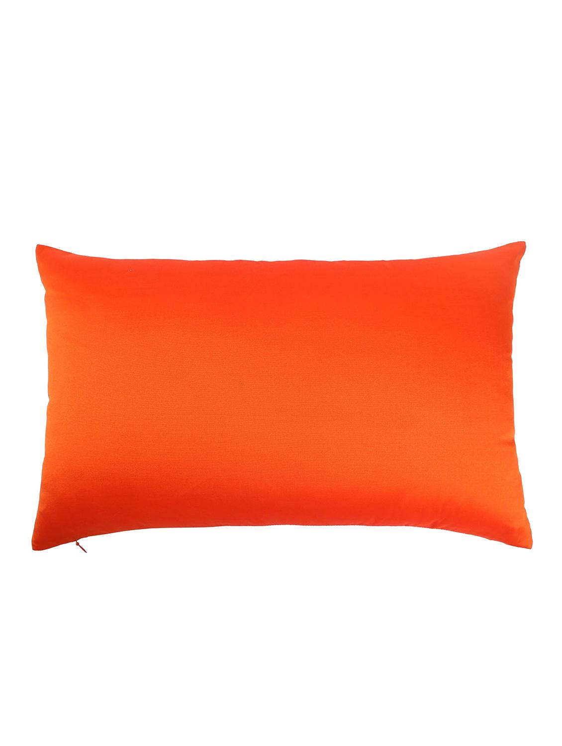 set of 2 red foliage brocade cushion cover with pleats - 18249094 - Zoom Image - 2