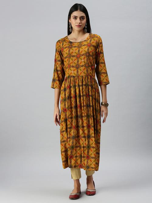 Women's Flared Kurta - 18249269 - Very Small Image - 1