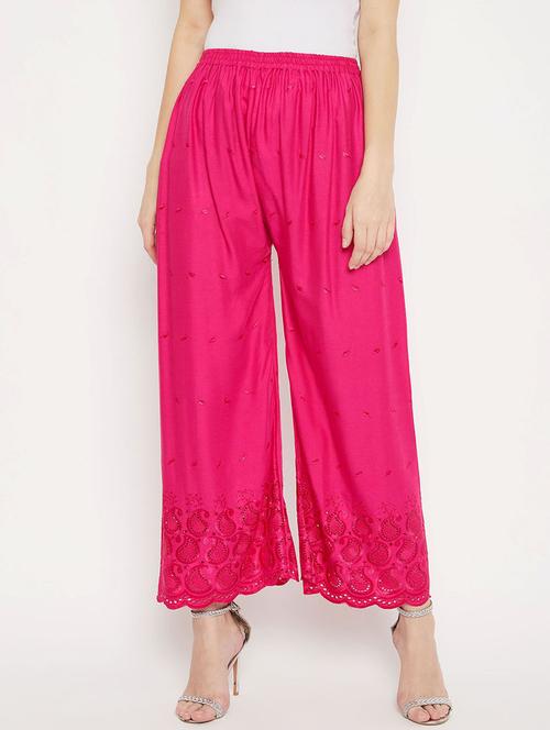 pink embroidered palazzo - 18249341 - Very Small Image - 1