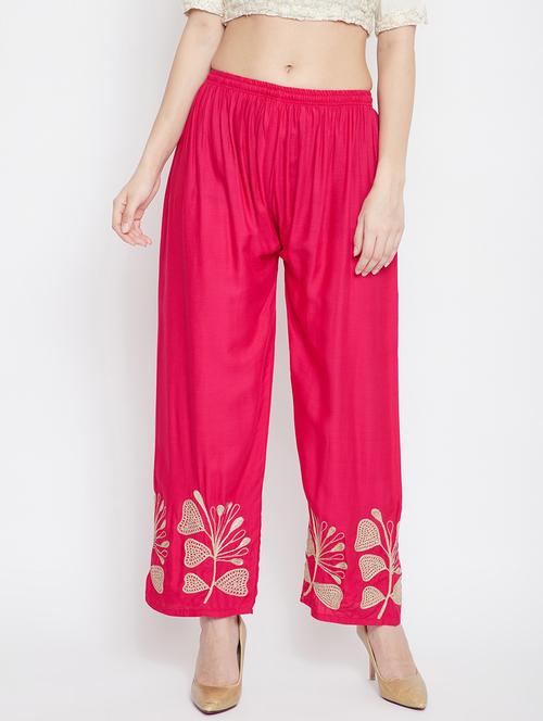 pink printed palazzo - 18249359 - Very Small Image - 1