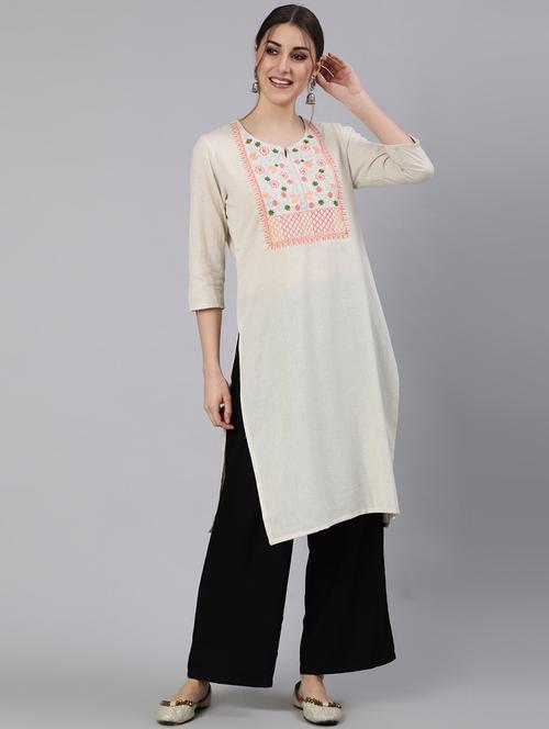 women's straight kurta - 18250149 - Very Small Image - 1
