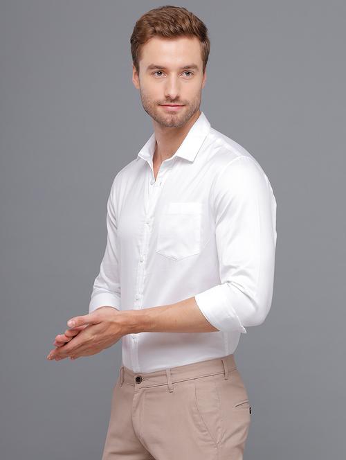 white solid formal shirt - 18250733 - Very Small Image - 1