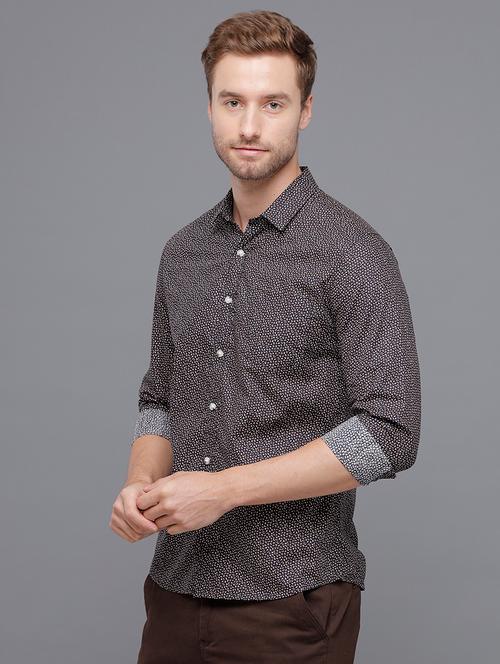 navy blue printed casual shirt - 18250774 - Very Small Image - 1