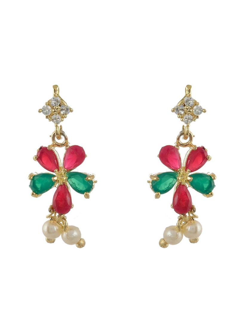 multi colored brass short necklaces with earring - 18251212 - Standard Image - 3