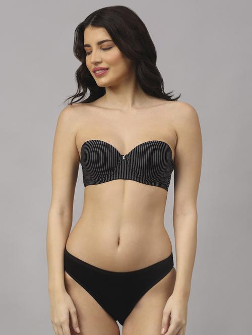 black solid bras and panty set - 18251230 - Very Small Image - 1