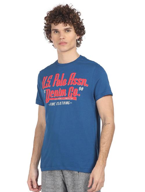 blue chest printed t-shirt - 18252229 - Very Small Image - 1