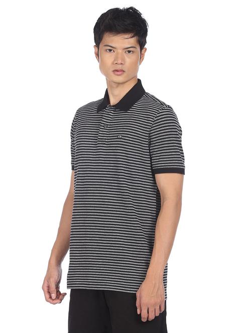 black striped polo t-shirt - 18252279 - Very Small Image - 1