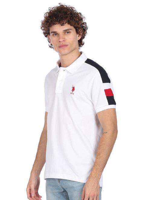 white solid polo t-shirt - 18252347 - Very Small Image - 1