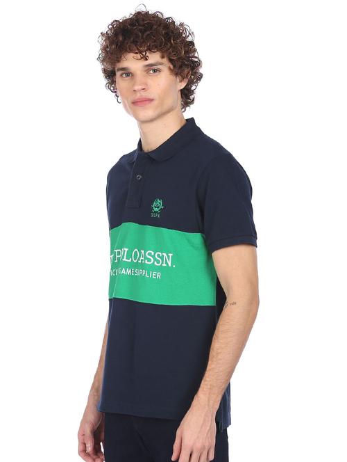 blue striped polo t-shirt - 18252371 - Very Small Image - 1