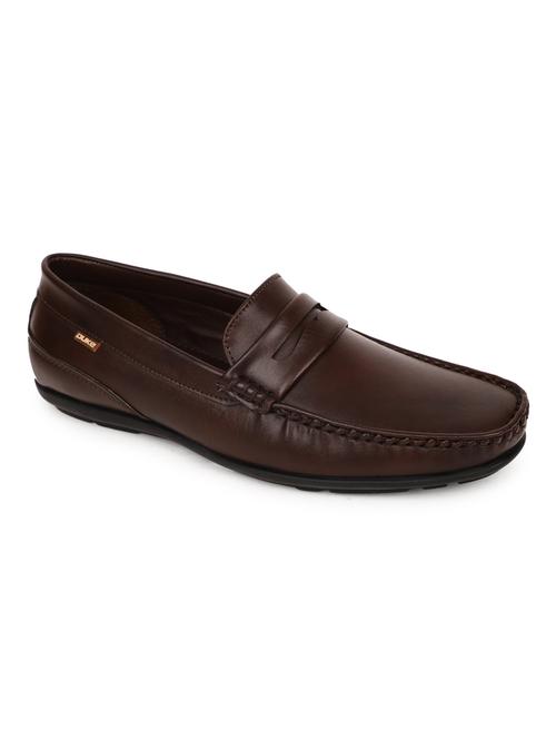 brown synthetic slip on casual shoes - 18253378 - Very Small Image - 1