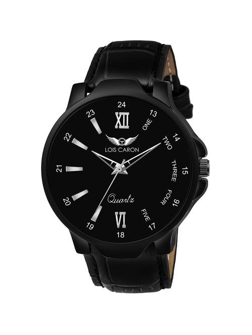 lois caron lcs-4236 black dial & black strap for boys analog watch - for men - 18254262 - Very Small Image - 1