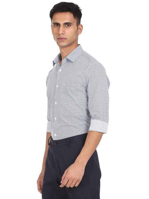 blue printed casual shirt - 18254889 - Very Small Image - 1