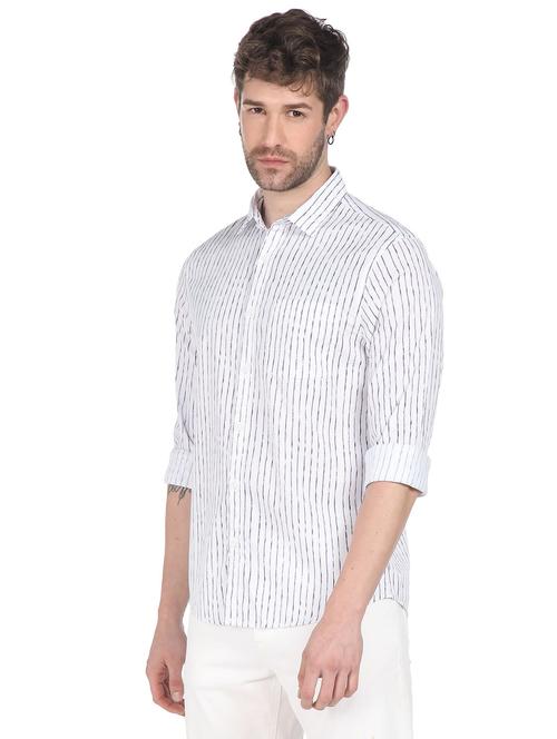 white striped casual shirt - 18254898 - Very Small Image - 1