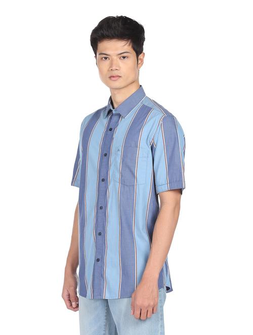 blue striped casual shirt - 18254964 - Very Small Image - 1