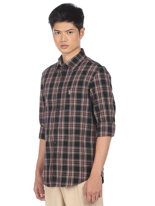 black checkered casual shirt - 18254983 - Very Small Image - 1