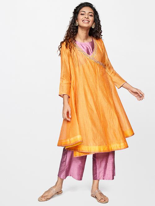 yellow kurta palazzo set - 18256180 - Very Small Image - 1