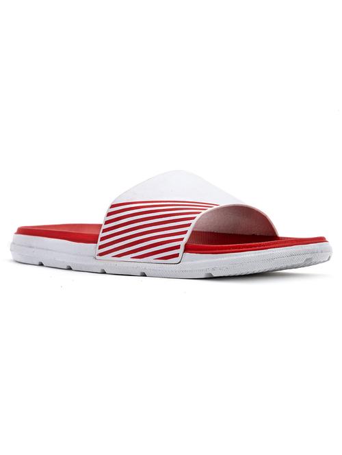 red synthetic & mesh slip on flip flops - 18256267 - Very Small Image - 1