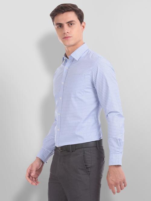 blue checkered formal shirt - 18256638 - Very Small Image - 1